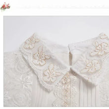 Load image into Gallery viewer, Women's Clothing Turn-down Collar Solid Color Lace Patchwork Pullover Long Sleeve Elegant T-shirt Fashionable Bright Silk Tops