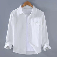 Load image into Gallery viewer, Men's Clothing Trend Simple Casual Pocket All Match Button Up Shirt Spring Autumn Solid Long Sleeve Loose Tops Camisas De Hombre