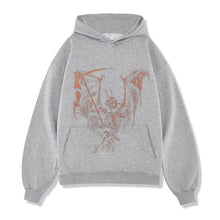 Load image into Gallery viewer, Hoodie Women Hoodies Clothing Y2k Woman Black Clothes Cotton Printing Sweatshirt White Fox Goth Tracksuit