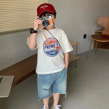 Load image into Gallery viewer, Children's Round Neck New Temperament Summer T-shirt Five-point Sleeve Simple Trend All-match Korean Style Children's Clothing