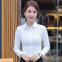 Load image into Gallery viewer, Women Shirts Blouses Women White Shirt Long Sleeve Blouse Female Tops OL Basic Shirt Blouses 2023 Fashion Elegant Woman Clothing