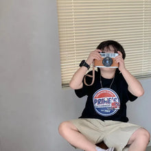 Load image into Gallery viewer, Children's Round Neck New Temperament Summer T-shirt Five-point Sleeve Simple Trend All-match Korean Style Children's Clothing