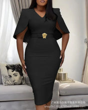 Load image into Gallery viewer, Women Dress Fashion 2023 White Cloak Short Sleeve Skinny Professional Dress for Women