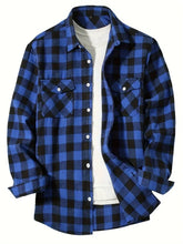 Load image into Gallery viewer, Spring and Autumn Fashion Cotton Long Sleeve Men's Shirt New Brushed Red Plaid Business Leisure Fit Flannel No iron