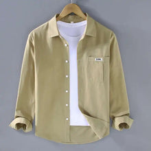 Load image into Gallery viewer, Men's Clothing Trend Simple Casual Pocket All Match Button Up Shirt Spring Autumn Solid Long Sleeve Loose Tops Camisas De Hombre