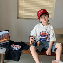 Load image into Gallery viewer, Children's Round Neck New Temperament Summer T-shirt Five-point Sleeve Simple Trend All-match Korean Style Children's Clothing
