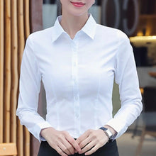 Load image into Gallery viewer, Women Shirts Blouses Women White Shirt Long Sleeve Blouse Female Tops OL Basic Shirt Blouses 2023 Fashion Elegant Woman Clothing