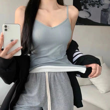 Load image into Gallery viewer, Women Winter Warm Underwear Solid Color Thermal Casual Nightwear Sexy Elasticity Female Thin Velvet T-shirt Sleeveless Tops