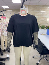 Load image into Gallery viewer, Women Round Neck T-Shirt Lace Long Sleeve Casual Shirts Spring Fall Loose Fit Tops Ladies Solid Color Tee for Streetwear Y2K 00s