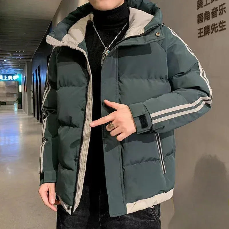 Down Jacket Man Short Winter Hoodie Coat for Men New In Warm Cheap Clothes Offer Aesthetic On Clothing Fashion 2024 Casual Sale