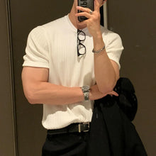 Load image into Gallery viewer, Summer Men&#39;s Clothing Light Luxury T Shirt Leisure Long Sleeve O Neck Drapped Solid Color Loose Basic Shirt Popular Knitwear
