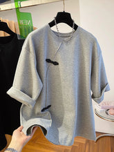 Load image into Gallery viewer, 2024 Summer RoundNeck T Shirt Women New Chinese Style Short Sleeve T-shirt Fashion Loose  Tops Casual Fashion Versatile T-shirt
