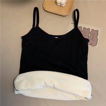 Load image into Gallery viewer, Women Winter Warm Underwear Solid Color Thermal Casual Nightwear Sexy Elasticity Female Thin Velvet T-shirt Sleeveless Tops
