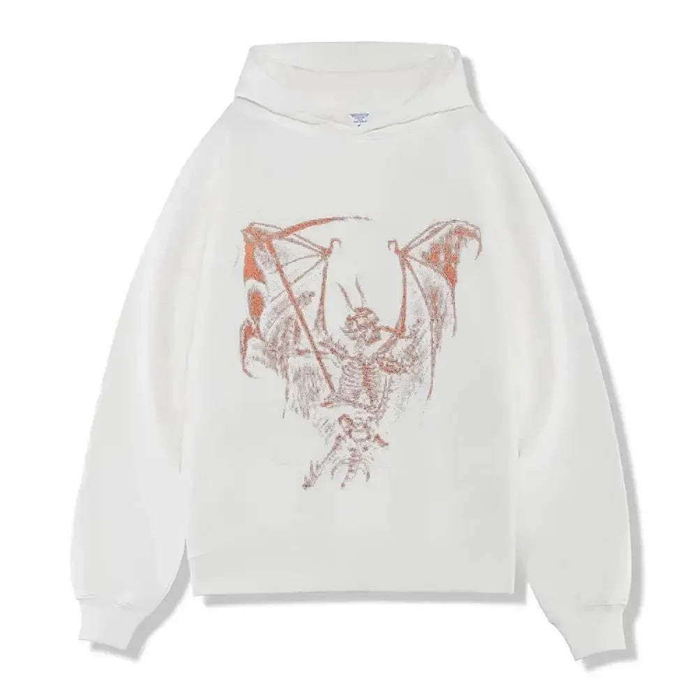 Hoodie Women Hoodies Clothing Y2k Woman Black Clothes Cotton Printing Sweatshirt White Fox Goth Tracksuit