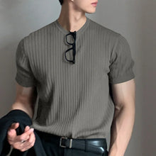 Load image into Gallery viewer, Summer Men&#39;s Clothing Light Luxury T Shirt Leisure Long Sleeve O Neck Drapped Solid Color Loose Basic Shirt Popular Knitwear
