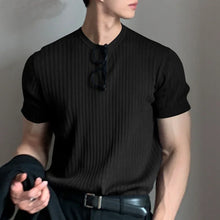 Load image into Gallery viewer, Summer Men&#39;s Clothing Light Luxury T Shirt Leisure Long Sleeve O Neck Drapped Solid Color Loose Basic Shirt Popular Knitwear

